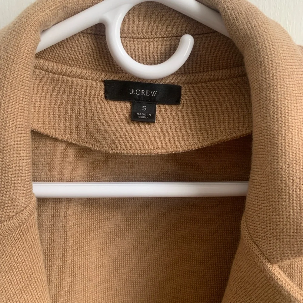 J Crew Sophie Open-Front Knit Blazer Cardigan Small Camel Tan - Picture 2 of 5